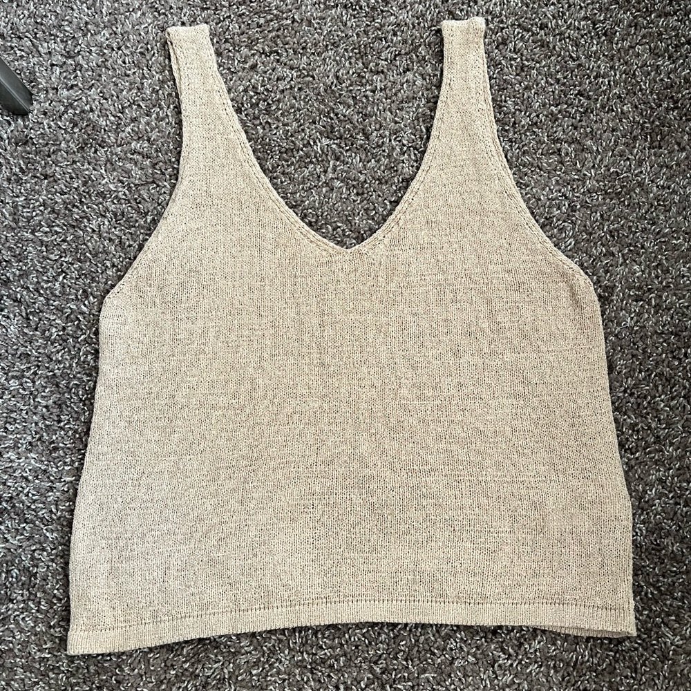 Tan Sweater Tank Top